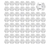 sourcing map 80Pcs Clear Hex Nuts, M6 Metric Coarse Thread Hexagon Machine Acrylic Screw Nuts for Machine Fasteners DIY Use