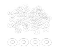 sourcing map 80Pcs M1.7 PVC Clear Flat Washers 1.7mm ID 4mm OD 0.3mm Thick Glass Washer Shower Door Gasket for Shower Door Handle Towel Bars, Transparent