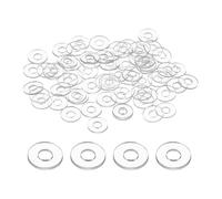 sourcing map 80Pcs M2 PVC Clear Flat Washers 2mm ID 5mm OD 0.3mm Thick Glass Washer Shower Door Gasket for Shower Door Handle Towel Bars, Transparent