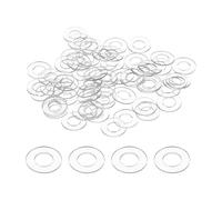 sourcing map 80Pcs M4 PVC Clear Flat Washers 4mm ID 8mm OD 0.5mm Thick Glass Washer Shower Door Gasket for Shower Door Handle Towel Bars, Transparent