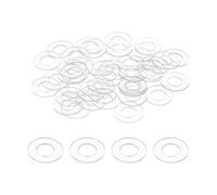 sourcing map 80Pcs M6 PVC Clear Flat Washers 6mm ID 12mm OD 1mm Thick Glass Washer Shower Door Gasket for Shower Door Handle Towel Bars, Transparent