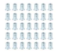sourcing map 80Pcs M6 x 15mm Rivet Nut Thread Half Hexagonal Carbon Steel Hardware Nuts White Zinc-Plate Threaded Insert Nut Suitable for Furniture Industrial