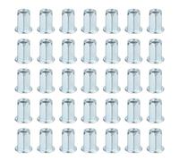 sourcing map 80Pcs M6 x 15mm Rivet Nut Thread Hexagonal Carbon Steel Nuts White Zinc-Plate Threaded Insert Nut Suitable for Furniture Industrial