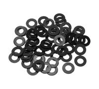 sourcing map 80Pcs M8 Nylon Flat Washers Plain Washer 8mm ID 16mm OD 1mm Thick Plastic Spacers for Screws Bolts Garden Faucet Plumbing Repair, Black