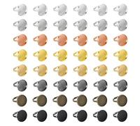 sourcing map 80Pcs Metal Ring Base Blank, 18mm Adjustable Pad Cabochon Ring Blank Base Flat Bezel Tray for Jewelry Making Finding DIY(Gold/Silver/Rose Gold/Black/Brone/Grey/Silver/Gold)