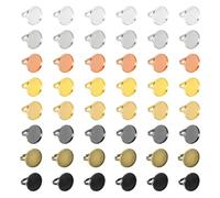 sourcing map 80Pcs Metal Ring Base Blank, 20mm Adjustable Pad Cabochon Ring Blank Base Flat Bezel Tray for Jewelry Making Finding DIY(Gold/Silver/Rose Gold/Black/Brone/Grey/Silver/Gold)