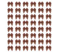 sourcing map 80Pcs Mini Gingham Ribbon Bow 1" Checkered Fabric Satin Ribbon Bows for Craft DIY Hair Bow Sewing Wedding Birthday Party Dark Red Green