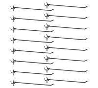 sourcing map 80pcs Pegboard Shelving Hooks 10" Stainless Steel Peg Board Display Hook Hanging Holders Wall Mount Organize Tools for Workbench Garage Kitchen Store, Black