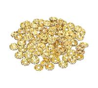sourcing map 80Pcs Rondelle Spacer Beads, 10mm Rhinestone Spacer Beads Wavy Silver Plated Crystal Bead Spacers for DIY Jewelry Making Necklaces Bracelet Pendants, Gold