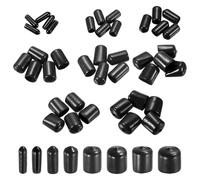 sourcing map 80pcs Round End Protective Caps Rubber Cover 3mm 6mm 9.5mm 12.5mm 15.5mm 19mm 22mm 25mm Black Screw Protector for Screw Bolt, Plumbing Pipe