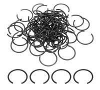sourcing map 80Pcs Round Wire C-Clips, 70Mn Carbon Structural Steel Internal Snap Rings, Retaining Rings Round Wire Snap Rings for 32mm Hole, Black