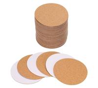 sourcing map 80pcs Self Adhesive Cork Coasters 95 x 95 x 1mm Cork Mats Cork Tiles Cork Backing Sheets Mini Wall Cork Board for Coasters and DIY Crafts, Circle