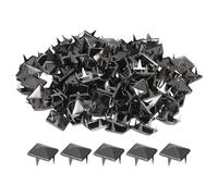 sourcing map 80Pcs Square Pyramid Rivets, 10mm Four-Jaw Studs Spikes, Copper Punk Rock Nailhead Spots for Clothing Bag Leather Shoes (Metallic Black)