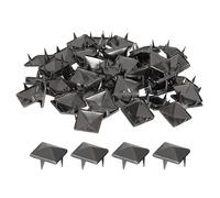 sourcing map 80Pcs Square Pyramid Rivets, 15mm Four-Jaw Studs Spikes, Copper Punk Rock Nailhead Spots for Clothing Bag Leather Shoes (Metallic Black)