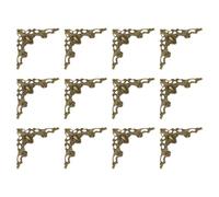 sourcing map 80Pcs Vintage Flat Corner Bracket, 1.6" x 1.6" Metal Desk Book Corner Protectors Hollow Decorative Edge Cover for Furniture Jewelry Box Gifts Box, Bronze