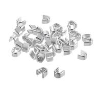 sourcing map 80Pcs Zipper Slider Retainers, #3 U Shape Top Stoppers Closed-end Zipper Slider for Bags Coats Jackets DIY Sewing Replacement, Silver Tone