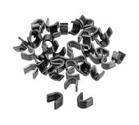 sourcing map 80Pcs Zipper Slider Retainers, #8 U Shape Top Stoppers Closed-end Zipper Slider for Bags Coats Jackets DIY Sewing Replacement, Metallic Black