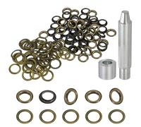 sourcing map 80Set Grommets Eyelets 14mm Copper Eyelets Kit with Washers & Setting Tool for Fabric Curtain Tarps Leather Belt Shoes Bag DIY, Bronze