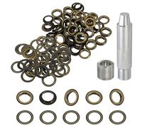 sourcing map 80Set Grommets Eyelets 17mm Copper Eyelets Kit with Washers & Setting Tool for Fabric Curtain Tarps Leather Belt Shoes Bag DIY, Bronze
