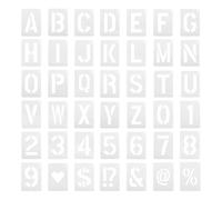 sourcing map 84pcs 2 Inch Letter Stencils Alphabet Number Stencil Reusable Plastic Symbol Stencil Interlocking for DIY Art Painting Wall Chalkboard Wood Signs, White