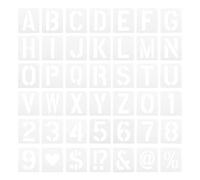 sourcing map 84pcs 3 Inch Letter Stencils Alphabet Number Stencil Reusable Plastic Symbol Stencil Interlocking for DIY Art Painting Wall Chalkboard Wood Signs, White