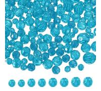 sourcing map 850 Pcs Acrylic Round Faceted Beads 6mm 8mm 10mm 12mm Loose Crystal Spacer Bead for Bracelets Necklace Keychains DIY Crafts Jewelry Making, Deep Lake Blue