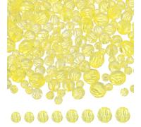 sourcing map 850 Pcs Acrylic Round Faceted Beads 6mm 8mm 10mm 12mm Loose Crystal Spacer Bead for Bracelets Necklace Keychains DIY Crafts Jewelry Making, Lemon Yellow