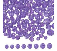 sourcing map 850 Pcs Acrylic Round Faceted Beads 6mm 8mm 10mm 12mm Loose Crystal Spacer Bead for Bracelets Necklace Keychains DIY Crafts Jewelry Making, Blue Purple