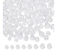 sourcing map 850 Pcs Acrylic Round Faceted Beads 6mm 8mm 10mm 12mm Loose Crystal Spacer Bead for Bracelets Necklace Keychains DIY Crafts Jewelry Making, Transparent