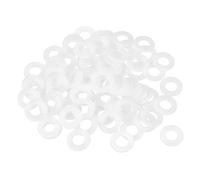 sourcing map 85Pcs M10 Nylon Flat Washers Plain Washer 10mm ID 16mm OD 1mm Thick Plastic Spacers for Screws Bolts Garden Faucet Plumbing Repair, White