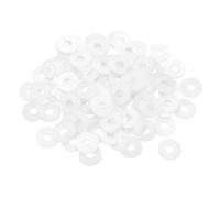sourcing map 85Pcs M4 Nylon Flat Washers Plain Washer 4mm ID 12mm OD 1mm Thick Plastic Spacers for Screws Bolts Garden Faucet Plumbing Repair, White