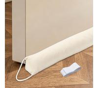 sourcing map 86 cm Weighted Door Draft Stopper, Door Draft Blocker Triangular Gap Filler Up to 3" Bottom Cold Air Blocker from Bottom Bedroom Home, Beige