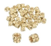 sourcing map 86 Pcs Threaded Inserts, M3 Brass Heat Set Insert for 3D Printing and Plastic Material Female Knurled Insert Nuts for Laptops Electronic Products, M3x4.5x3.6mm
