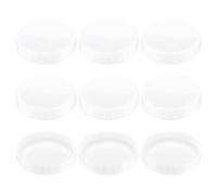 sourcing map 86mm Wide Mouth Plastic Mason Jar Lids, 9pcs Plastic Storage Caps with Sealing Rings for Ball Canning Jars, White