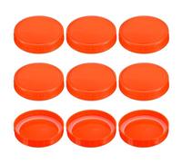 sourcing map 86mm Wide Mouth Plastic Mason Jar Lids, 9pcs Plastic Storage Caps with Sealing Rings for Ball Canning Jars, Red