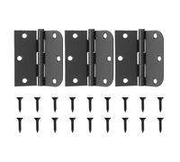 sourcing map 88.9x88.9x2.2mm Door Hinges 3.5" Smooth Ball Bearing Hinges | 3Pcs,Matte Black,with Square and 5/8" Radius Corner,Removable Pin,for Bedroom Interior Door