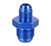sourcing map 8AN-6AN Male Fuel Fitting, Fit 1/2" & 9/16-18 UNF Hole 1.52" Length Aluminum Straight Male Union Coupler Connector Fuel Hose Adapter for Automotive, Blue