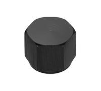 sourcing map 8AN Female Flare Cap Block Off Fitting Plug Adapter Aluminum Female Flare Cap Port Fitting Nut Universal Car Accessories for Fuel Oil Line System, Black