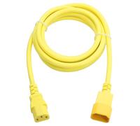 sourcing map 8ft 18 AWG Yellow 18/3 Universal Power Cord C14 to C13 10A 250V 3-Prong Extension PDU Power Cables for PC,Computer,Printers,TV,AC Adapter,Laptop,Monitor