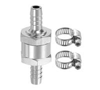 sourcing map 8mm (5/16") Fuel Check Valve, Non-Return One Way Check Valve with Clamps, Aluminum Alloy Control Accessories for Petrol, Diesel, Gas, Oil, Air, Water, Silver