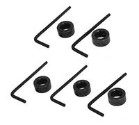 sourcing map 8mm Bore Drill Stop, Drill Bit Depth Holder, Set Screw Style, Black Oxide Carbon Steel, Pack of 5