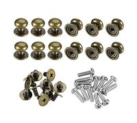 sourcing map 8mm Head Dia. Round Knobs Pull Handle, 12pcs Zinc Alloy for Drawer Pulls Gift Box Cabinet Door Knobs with Screws, Bronze Tone