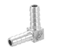 sourcing map 8mm Hose Barb 90 Degree Pipe Fitting, 304 Stainless Steel L Right Angle Adapter Pipe Connection Fitting for Vacuum Systems, Industrial Connections, Pneumatic Equipment, Silver