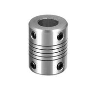 sourcing map 8mm to 10mm Aluminum Alloy Shaft Coupling Flexible Coupler Motor Connector Joint L25xD18 Silver