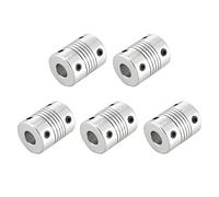 sourcing map 8mm to 10mm Aluminum Alloy Shaft Coupling Flexible Coupler Motor Connector Joint L25xD19 Silver,5pcs