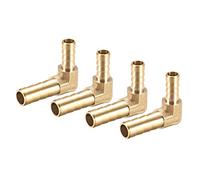 sourcing map 8mm to 6mm Barb Brass Hose Fitting 90 Degree Elbow Pipe Connector Coupler 4pcs