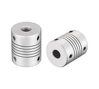 sourcing map 8mm to 8mm Aluminum Alloy Shaft Coupling Flexible Coupler Motor Connector Joint L30xD25 Silver 2Pcs
