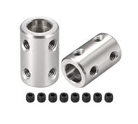 sourcing map 8mm to 8mm Bore Rigid Coupling Set Screw L22XD14 Stainless Steel,Shaft Coupler Connector for 3D Printers, Motor Accessories,2pcs