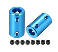 sourcing map 8mm to 8mm Bore Rigid Coupling Set Screw L25XD14 Aluminum Alloy,Shaft Coupler Connector for 3D Printers, Motor Accessories,Blue,2pcs