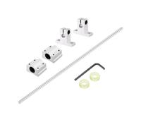 sourcing map 8mm x 250mm Linear Motion Rod Shaft Guide with 2 Pcs SC8UU Ball Bearings & 2 Pcs SK8 Aluminum Rail Support, Hard Chrome Plated Linear Guide Rails for 3D Printer, CNC Machine